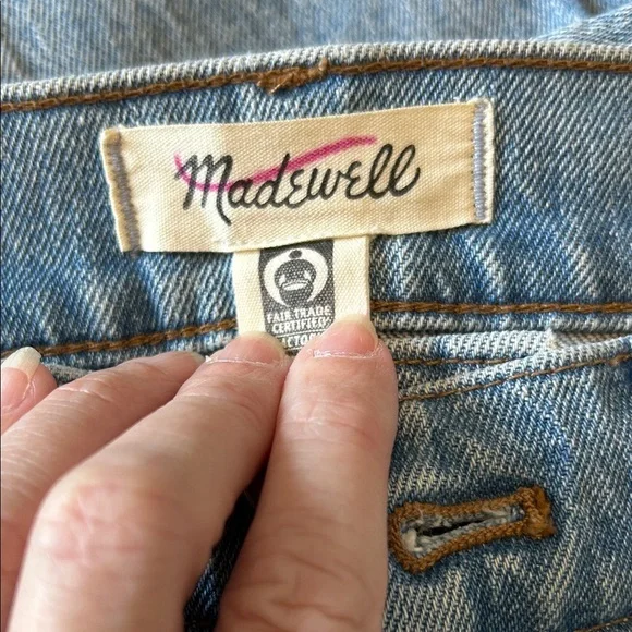 Madewell Women The Perfect Vintage Raw Hem Distressed Denim Blue Jeans Size 23P - Picture 6 of 7